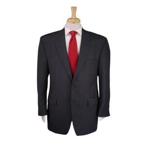 Lauren Ralph Lauren Gray Pinstripe 2-Btn Wool Suit 43R 42R